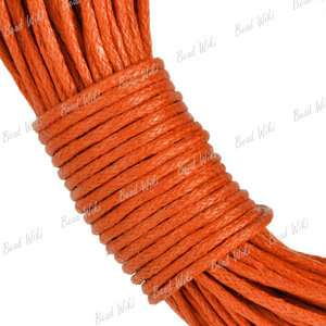20m Orange Waxed Cotton Cord Wire Findings For Bracelet Necklace 1x1mm 
