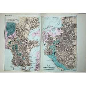    1881 Map England Street Plan Southampton Portsmouth