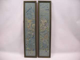 Antique Japanese Chinese Silk Embroidery Tapestry Panel Kesi Kossu 