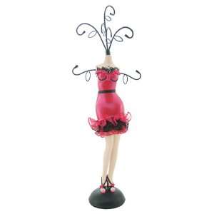 Stylish Jewelry Holder Glossy Rose Mannequin Pink 14in  