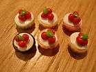 DOLLHOUSE MINIATURE 6 X CUPCAKES FOR DOLL  FOOD FOR KITCHEN DINING 1CM 