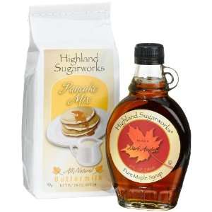 Highland Sugarworks Dark Amber Maple Syrup 8 Ounce Jug & Buttermilk 