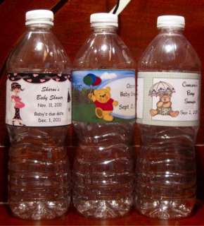 25 Baby Shower Personalized Water Bottle Labels Favors  
