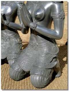 Silver Big Teppanom ANGELS statues PR polished metal praying Buddhist 