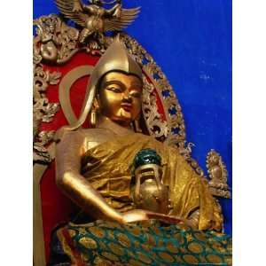  Golden Statue of Je Tsongkhapa at Mewa Gompa, Amdo, Tibet 