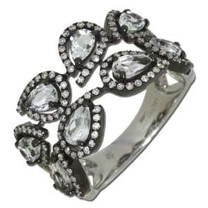   White Topaz Diamond Ring Diamond quality AA (I1 I2 clarity, G I color