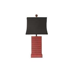  LLW6Z13B â Red Lacquer Square Vase Lamp   Table Lamps 