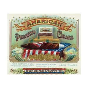 American Perfecto Cigars Brand Cigar Box Label Food 