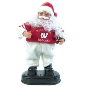  12 NCAA Wisconsin Badgers Animated Rock & Roll Santa 
