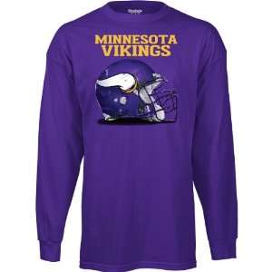 Reebok Minnesota Vikings Long Sleeve Benchmark Brand T Shirt   