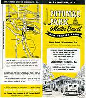 1950s Brochure Potomac Park Motor Court Washington DC  