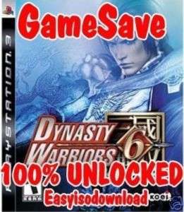 PS3 Game Save Dynasty Warriors 6 100% Complete Unlocked  