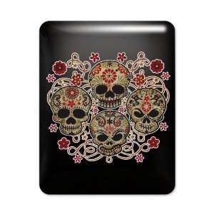  iPad Case Black Flower Skulls Goth 