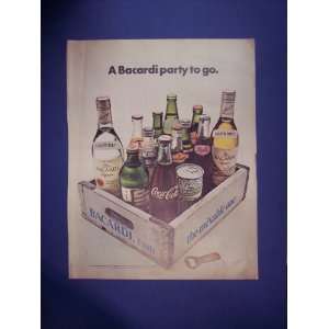Bacardi Rum print Ad. Orinigal 1971 Vintage Magazine Art. old wood box 