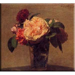  Flowers in a Vase 30x27 Streched Canvas Art by Fantin 