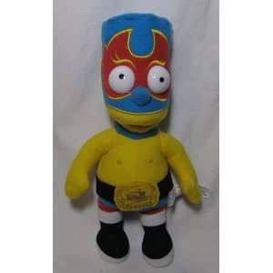 The Simpsons Bart Simpson 12 Plush Toy in Wrestler Costume with Mask 