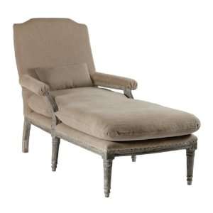   French Manor Distressed Gray Down Filled Chaise Lounge