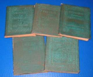 Collectible Little Leather Library 5 Green Mini Books  