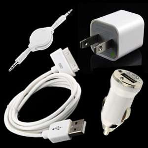 USB AC wall + Car charger + data Cable For IPod Touch iPhone 3G 3GS 4G 