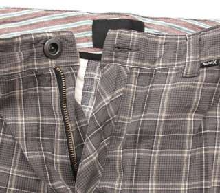 brand new HURLEY Plaid Chino style Walkshort Mens size 32 grey  