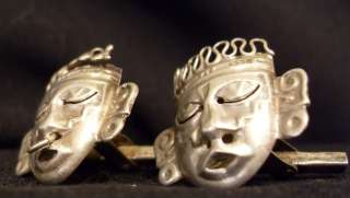 Mexican signed DF and RBZ Sterling Silver Cufflinks  