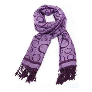  Purple Circlar Rings Pashmina Scarf 