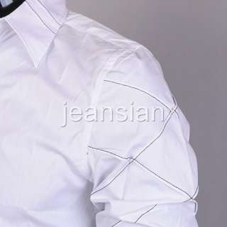 VVW Mens Designer Slim Casual Shirt Stylish Dress Top  
