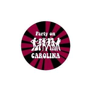   of South Carolina Party on Carolina Fabric Fan Button 