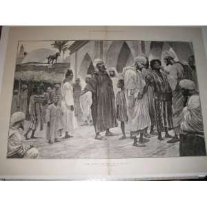   London News Engraving THE SLAVE MARKET IN MOROCCO 