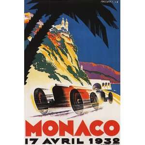  MONACO 1932 CAR RACE VINTAGE POSTER REPRO