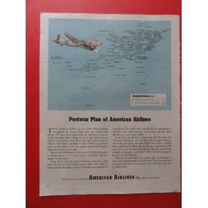  Airlines., print advertisement (airplane/postwar.) original vintage 
