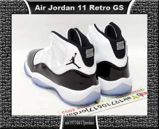 2011 Nike Air Jordan 11 XI Retro GS Girls White Black Dark Concord US 
