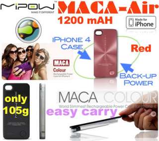 Mipow  Red  MACA Air Ultraslim 1200 mAh back up power bank case for 