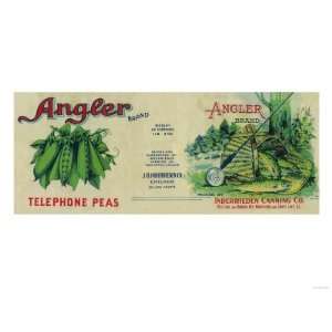  Angler Peas Label   Chicago, IL Giclee Poster Print, 12x9 