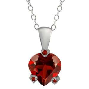  1.52 Ct Genuine Heart Shape Red Garnet Gemstone Sterling 