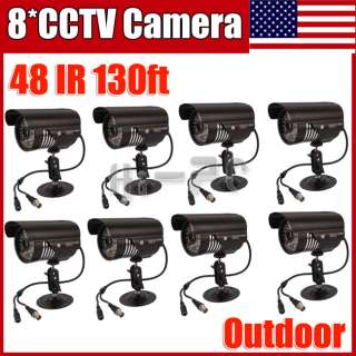 8x CCTV Outdoor Security 48IR Color 1/4 Sharp CCD Camera Night Vision 