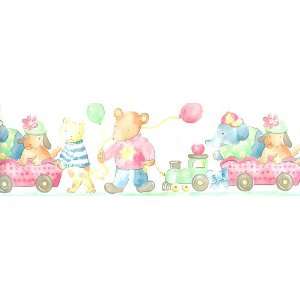 Club Pack of 12 Rolls Baby Nursery Animal Train Wallpaper 