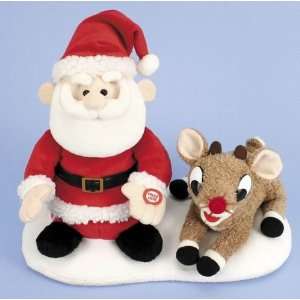 Animated Singing Rudolph & Santa Sitting On Snow