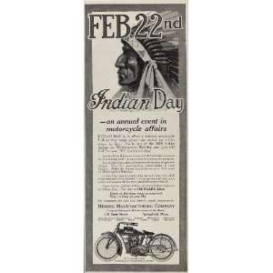   Ad Indian Day Big Twin Motorcycle Bike Hendee RARE   Original Print Ad