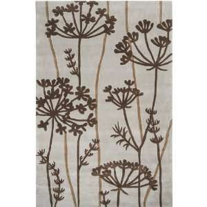 Surya Cosmopolitan Light Gray Chocolate Flowers Contemporary 2 x 3 