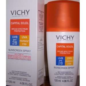Vichy Capital Soleil SPF 28 Sunscreen Spray (For Face & Body) 4.06 Fl 