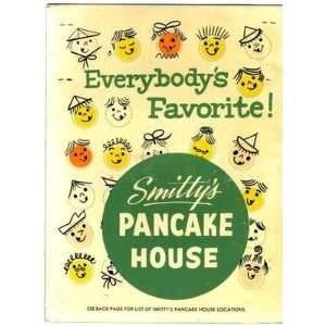   Smittys Pancake House Menu Seattle Washington 1958s 