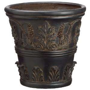  Black and Rust Leaf Fiberglass Pot