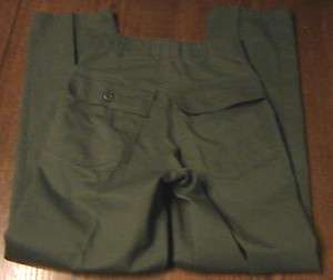 vintage ARMY military PANTS 24 25 x 30 flap pocket OLIVE GREEN boy 
