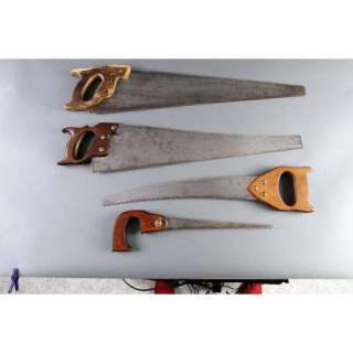 Vintage Hand Saws Lot of Four Antique Saws Possible Disston, Atkins 