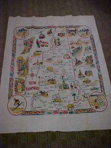 RARE Vint. Cactus Cloth NEW HAMPSHIRE Tablecloth  