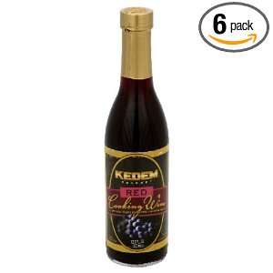 Kedem Cooking Wine Red No Sugar, 12.70 Ounce Glass Bottle (Pack of 6 