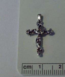 Sterling Silver Small Vine Covered Cross Charm  