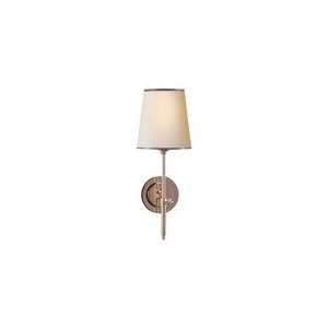 Thomas OBrien Bryant Sconce in Polished Silver with Natural Paper 