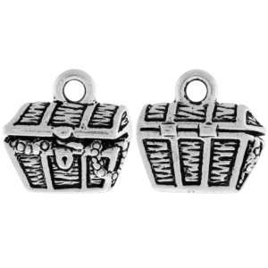   ® Pewter Antique Silver Treasure Chest Charms